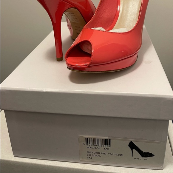 Dior Miss Dior Peep Toe Pumps Size 37.5 - Picture 7 of 7